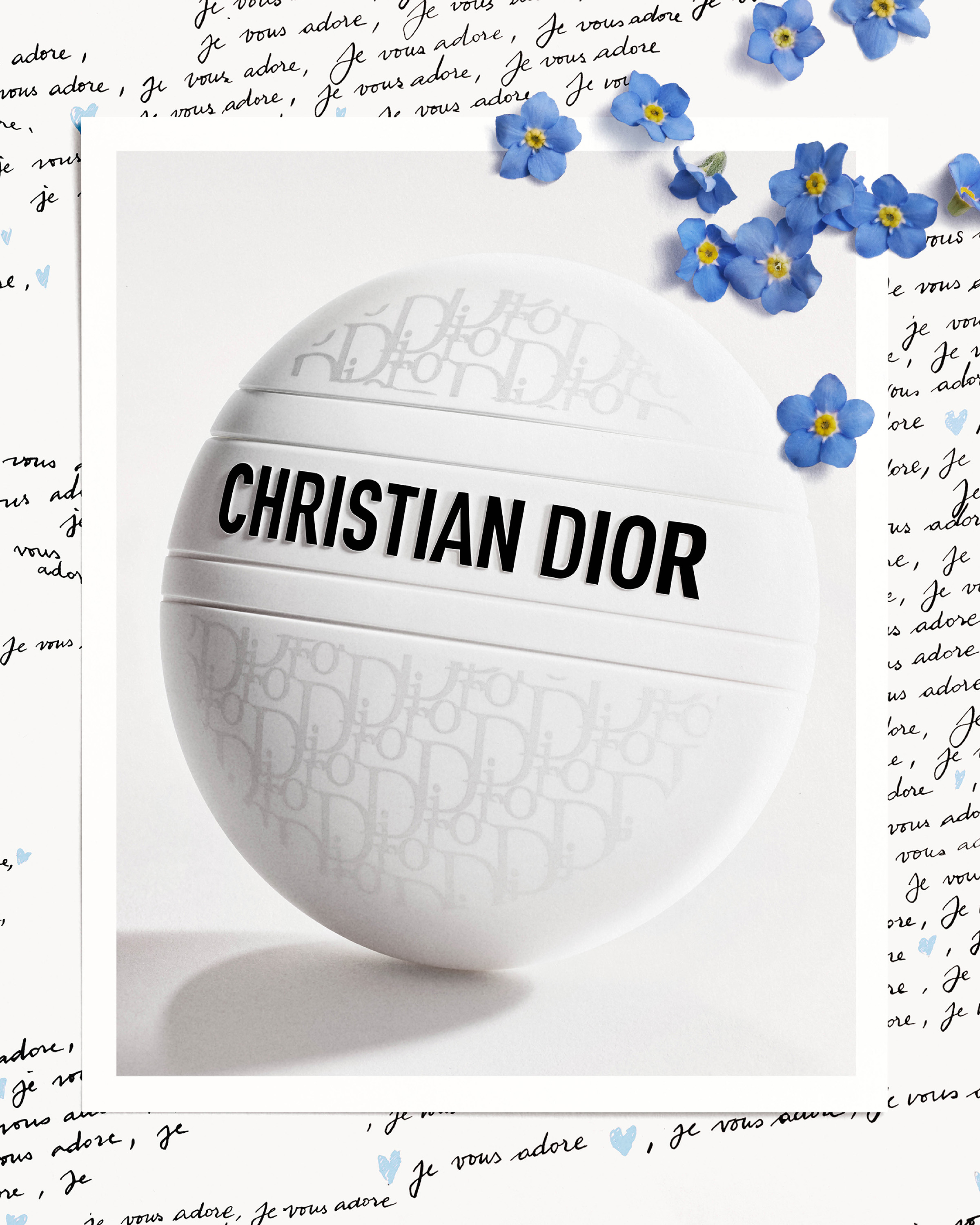 Dior Le Baume White Day animated with postal card, blue flowers and letters